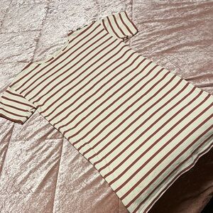 Sezane Striped Mini Dress in Cream and Red